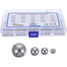 580 Stück Edelstahlkugeln - 1.0-10.0mm Präzisionslagerkugeln für Instrumente und Autoteile Rostfreie