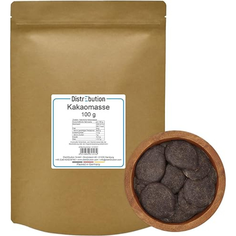 Kakavos masė, 100 g, žalias maistas, be pridėtinio cukraus, veganiška