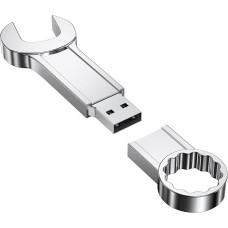 FEBNISCTE USB atmintinė su unikaliu dizainu, juokingas 16 GB kaupiklis, sidabrinio metalinio rakto žiedo rakto dizainas 16 Giga USB 2.0 atmintinė, didelės spartos 