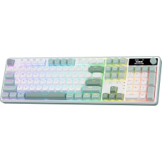 Redragon K761 RGB mechaninė klaviatūra 2,4 GHz BT laidinė Mint Mambo jungiklis baltai žalias su valdymo skydeliu