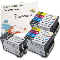 icartouche rašalo kasetės, suderinamos su Epson 603XL Expression Home XP2100 XP2150 XP3100 XP3150 XP4100 XP4150 Workforce WF-2820DWF WF-2830DWF WF-2830DWF WF-2840DWF WF-2850DWF WF-2870DWF (4BK 2C 2C 2M 2Y) )