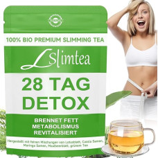 Detox Slimming Tea - Green Helper, 28 Day Detox Tea with Lotus Leaf, Cassia Seeds, Moringa, Mulberry Leaf & Green Tea - Natural Fat Burning, Metabolism Boost & Digestive Support