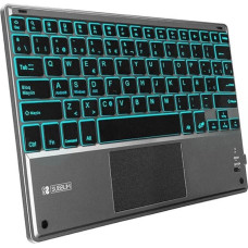 SUBBLIM Teclado Bluetooth SMBT51 Con Touch Pad Smart Blacklit Grey BT 3.0 Teclas Illuminadas Akumuliatorius 420 mAh Suderinamas su įvairiais ekranais