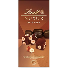 Lindt Chocolate NUXOR Feinherb | 103 g Bag | Fine Tart Gianduja Chocolate with Whole Roasted Hazelnuts | Chocolate Gift | Chocolate Gift