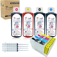 29XL įkraunamas rašalas ir 4 x 100 ml buteliukai rašalo, suderinami su 