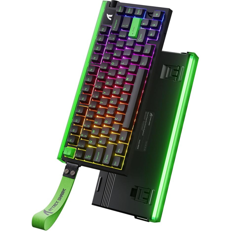 MAMBASNAKE x Attack Shark R85HE 75% Laidinė magnetinio perjungimo klaviatūra, 8000Hz mėginių dažnis, greitas suveikimas, 0,005 mm RT tikslumas, 0,08 ms delsos laikas, RGB apšvietimas (neoninė žalia)