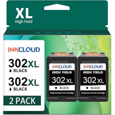 INKCLOUD 302 XL juodos spalvos HP 302 spausdintuvo kasetės, skirtos HP Envy 4525 4520 4522 4527 4524 DeskJet 3630 3636 3638 3639 1110 2130 OfficeJet 3830 3831 5220 5230