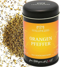 Hallingers Original Orange Pepper - Premium Pepper for Duck, Meat & Vegetables (Tin) - Mother's Day Gift & Gift Ideas for Father's Day | New Home Retirement Recovery