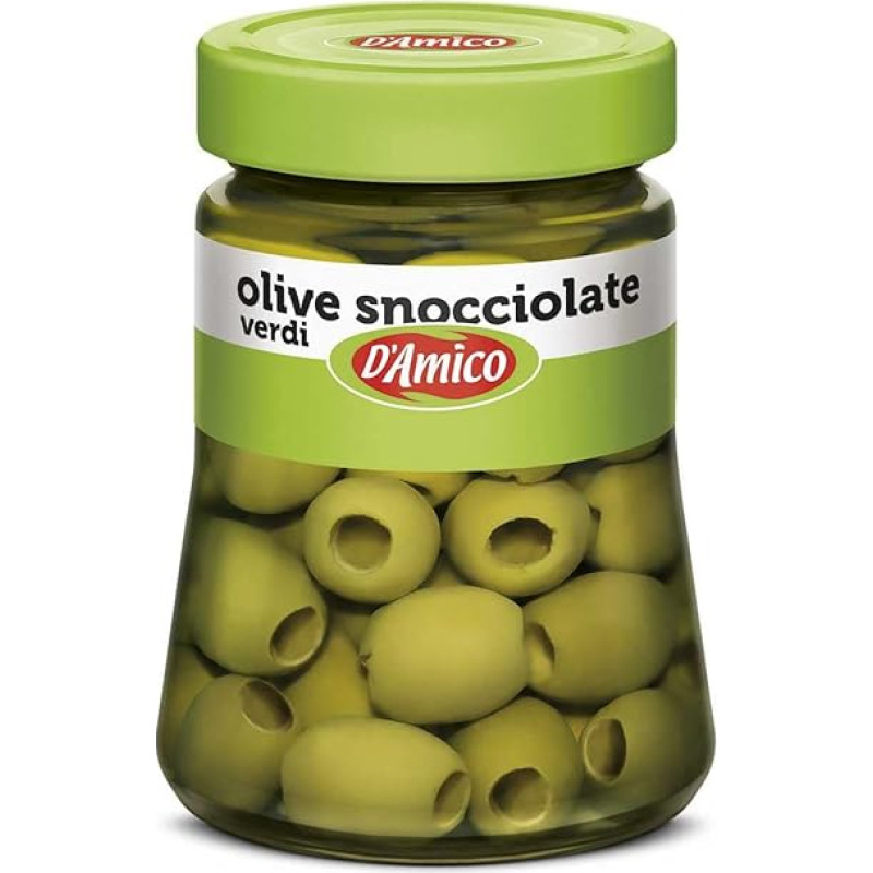 D'Amico Olive Verdi Snocciolate in Salamoia Žaliosios alyvuogės be kauliukų sūryme 290g