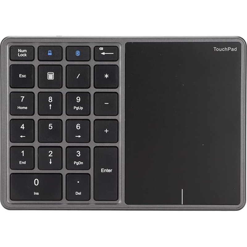 2 in 1 belaidė skaitmeninė klaviatūra, 22 klavišų nešiojamoji skaitmeninė klaviatūra su jutikliniu kilimėliu, 