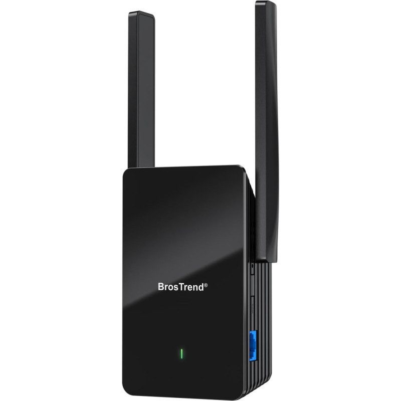 BrosTrend AX1500 WiFi 6 WLAN stiprintuvas Dviejų dažnių 1201Mbit/s 5GHz ir 300Mbit/s 2.4GHz, WLAN kartotuvas Gigabit LAN prievadas, interneto stiprintuvas, suderinamas su visais WLAN maršrutizatoriais (netinka 