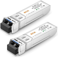 2 Pack 10G SFP+ Transceiver 10GBase-LR LC Single Mode Module for Cisco SFP-10G-LR, Meraki MA-SFP-10GB-LR, Ubiquiti UF-SM-10G, Mikrotik, D-Link, Supermicro, Netgear (DDM, 1310nm , 10km)