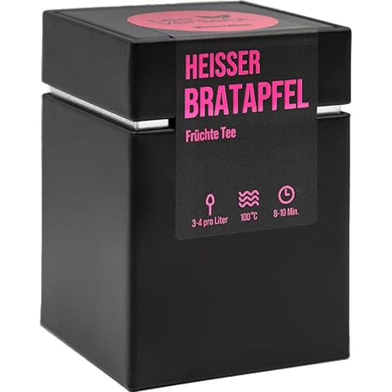 teeverliebt Winter Edition Hot Baked Apple Gift Tin Vaisių arbata 80g | Palaidos ankstyvosios arbatos | Skanus arbatos mišinys, idealiai tinkantis dovanoms