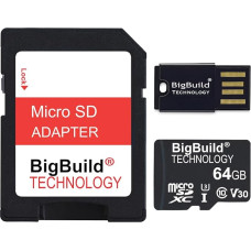 64 GB U3 Micro SDXC atminties kortelė, skirta 
