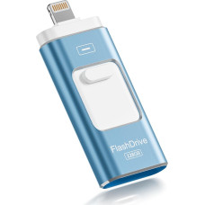 USB atmintinė 128GB MFi sertifikuota 3 in 1 iPhone/iPad/Android/PC USB 3.0 didelės spartos