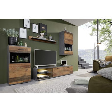 trendteam smart living Svetainės kambario komplektas Mango 246 x 182 x 37 cm Priekinis senas medis, korpusas ir išskirtinumas Matera su daugybe laikymo vietos