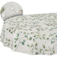 Medvilninė staltiesė, staltiesė, tekstilė, medvilnė, poliesteris, audinys, skalbiamas, lengvai prižiūrimas, apvalus, ovalus, kvadratinis, Botanika Oval, 180 x 140 cm, nupjautais kraštais