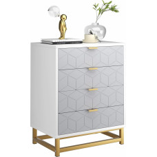 IDEALHOUSE Komoda su 4 stalčiais miegamajam, pilka komoda, moderni saugojimo komoda Komoda gyvenamajam kambariui, prieškambariui, spintai