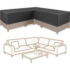 420D Oksfordo audinys, atsparus vandeniui, atsparus vėjui, kampinis sofos brezentas, L formos, apsauginis dangtis sodo baldams, baldų komplektai, apsauginis dangtis sodo baldams