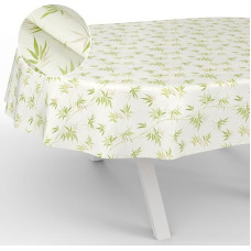 ANRO Staltiesė skalbiama lauko vidaus patalpų ovalo formos 180 x 140 cm nupjautu kraštu Bambuk