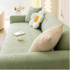 Sofos užvalkalas 1 2 3 4 5 vietų su porankiais, tempiamasis sofos užvalkalas, neslystantis sofos užvalkalas, tempiamasis sofos užvalkalas, pagamintas iš storo žakardo veliūro sofos užvalkalo, apsauginis sofos užvalkalas (spalva: Spalva: mėtų žalia, dydis: