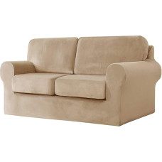 MINGPINHUIUS Sofos užvalkalas 2 sėdimų vietų 5 dalių rinkinys - itin minkštas storas tampraus aksomo sofos užvalkalas Sofos apsauginis užvalkalas su atskirais 2 atlošo užvalkalais ir 2 sėdynių pagalvių užvalkalais gyvenamajam kambariui