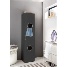 40 cm gylio skalbinių spinta su 2 išpjovomis, spinta su 2 lentynomis ir 2 praktiškomis skalbinių dėžėmis