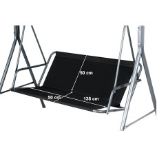 Replacement Swing Seat Cover, Black, Garden Swing Seat Cover, Hammock, Garden Furniture, Rocking Chair (138 x 50 x 50 cm, Black)