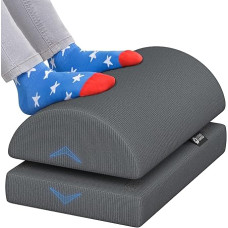 5 Star United Adjustable Foot Rest Desk - Ergonomic Memory Foam Cushion, Breathable, 15 cm Height Adjustable, Footrest Desk