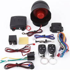 Keenso Alarm System with Remote Control, Universal Car Central Locking Car Alarm System with 2 Remote Controls, Siren