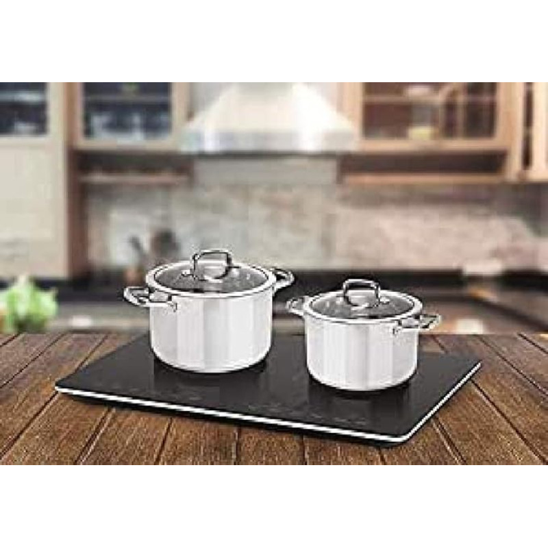 ECG IV 2920 Plona elektrinė kaitlentė su dviem indukcinėmis kaitvietėmis, plonas dizainas, taupanti energiją ir laiką, laisvai pastatoma ir integruojama, lengva gaminti, tinka 12-30 cm indams