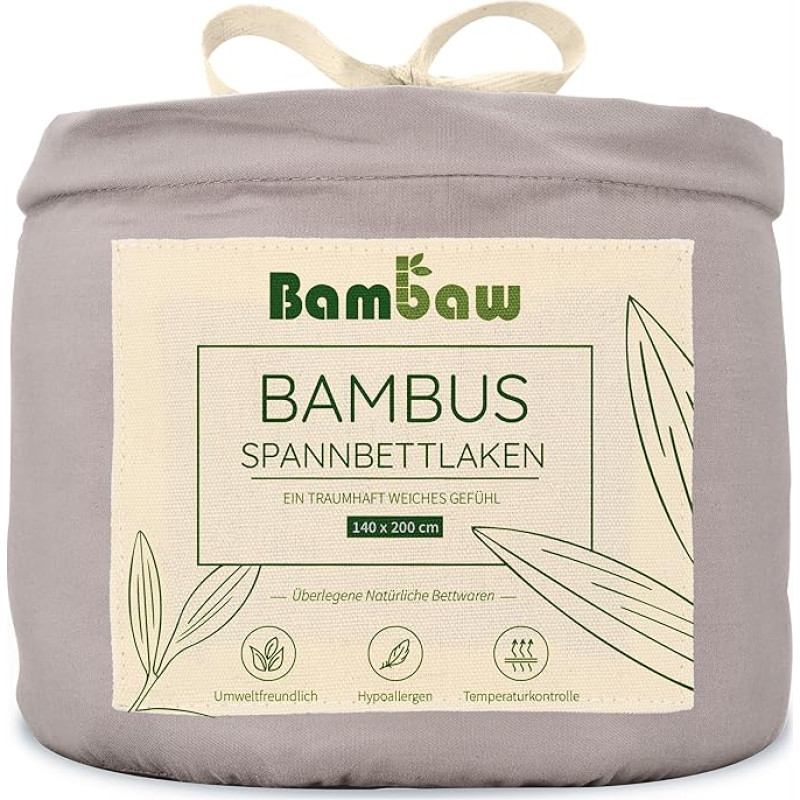 Patalynė Grey | Patalynė 140 x 200 cm | Bambuko audinys | Vėsinanti patalynė | Hipoalerginė patalynė | Žiemos ir vasaros patalynė | Geriau miegoti | Bambaw