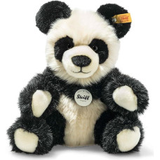 Steiff Cuddly Toy Manschli Panda, Cute Stuffed Toy with Plastic Eyes, Children, Boys & Girls, Plush Toy 24 cm, White, 060021