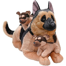 Wild Republic Cuddlekins Jumbo Mother and Puppies German Shepherd Soft Toy 30