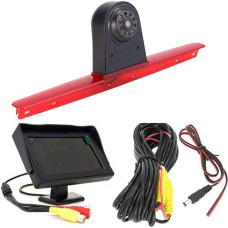 12 mm Lens CMOS Reversing Camera + 4.3 Inch TFT LCD Screen Car Monitor Brake Light Car Roof Reversing Camera for VW T5 Bus Transporter Multivan Caravelle