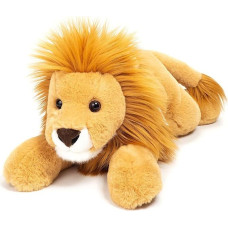 Teddy Hermann Lion Lying Down 45 cm, Cuddly Toy, Plush Toy with Recycled Filling