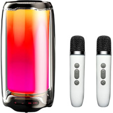 summina Portable BT Karaoke Speaker with Dynamic Bass 6 Modes LED Lights Colour Changing Support Voice Control Surround Stereo Sound Playback