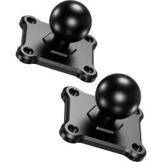 BRCOVAN Pack of 2, 1 Inch Ball Mount with Aluminium Alloy 4-Hole Amps, Square Plate Base, Compatible with RAM Mounts B Size 1 Inch / 2.54 cm Ball Double Base Arm