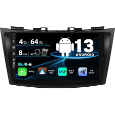 SXAUTO Android 12 IPS Car Radio Suitable for Suzuki Swift/Ertiga (2011-2017) - Built-in Carplay/Android Car/DSP - Camera + MIC - 4G + 64G - DAB WiFi 360-Camera AHD Steering Wheel Control BT5.0-2 DIN 9