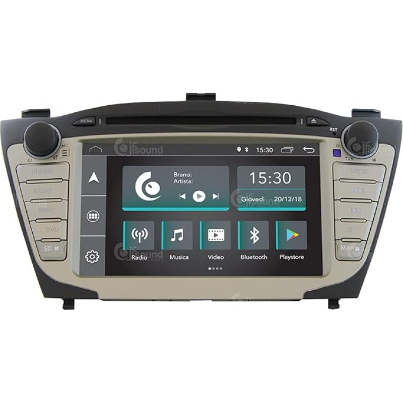 Personalised Car Radio for Hyundai IX35 with GPS, Camera, Amplifier and Large LCD as Standard Android GPS Bluetooth WiFi USB DAB+ Touchscreen 7 Inch 4Core Carplay Android Car