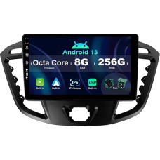 BXLIYER 8G + 256G Android 13 IPS Car Radio Suitable for Ford Tourneo Transit Custom (2013-2021) - Built-in Carplay/Android Car/DSP - LED Camera + MIC - DAB SWC Fast-Boot 360-CAM WiFi -2 DIN 9 Inch