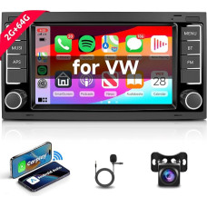 Hodozzy 2G + 64G Android Car Radio with Navigation System for VW Touareg Transporter Ts Multivan 2004-2011 Carplay Android Car, 7 Inch Touchscreen Bluetooth with Mirror Link Navigation WiFi SWC