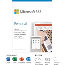 Microsoft 365 Personal | Office 365 Apps | 1 Benutzer | 1 Jahr Abonnement | PC/Mac, Tablet und Telefon | Mehrsprachig | Box