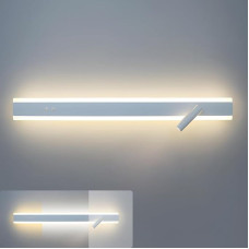 13 W LED Indoor Wall Lamp with Switch and Adjustable Reading Lamp, 3 Colours, 40 cm Modern White Wall Light Indoor for Bedroom, Corridor, Living Room, Office, Stairs, Bed, Kitchen, Hotels