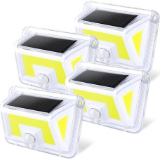 Saulės šviesos žibintai lauke su judesio jutikliu, 500 lm, 90 LED, 3 režimai, 180°, itin ryški saulės šviesa, apsauginė sieninė šviesa, IP65 vandeniui atspari sieninė šviesa sienai, stulpų takui, sodui [Pakuotė