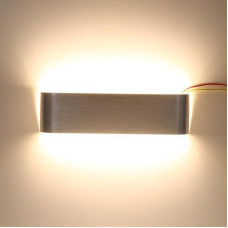 Haofy LED Wandleuchte, 12W minimalistisches Licht, modernes Aluminiumlicht für Nachttisch, Flur, Badezimmer (Silber Warm Weiß)