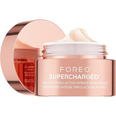 FOREO SUPERCHARGED HA+PGA Intensyvus drėkinamasis kremas su 3x poveikiu - dieninis veido kremas nuo raukšlių - hialurono rūgštis ir skvalanas - vitaminas E - veganiška kosmetika - veido kremas vyrams ir moterims - 50 ml