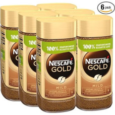 NESCAFÉ Gold Mild, tirpi pupelių kava, tirpi kava iš išskirtinių kavos pupelių, su kofeinu, 6 vnt. (6 x 200 g)