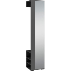 byLIVING Ben/Prieškambario drabužių kabykla antracito spalvos su veidrodžiu / veidrodinė prieškambario spinta su drabužių laikikliu ir lentyna W 40 x H 184 x D 35 cm