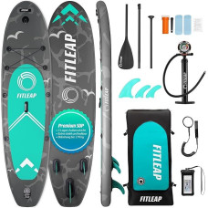 Premium Stand Up Paddle Board aufblasbar - SUP lentos komplektas su Hochdruckpumpe, verstellbarem Paddel ir kuprine - Ideal für Anfänger und Profis - Perfekt für Yoga, Surfen und Wassersport
